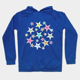 Cute stars with faces in pastel colors Hoodie